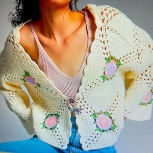 Anthropologie Floral cardigan